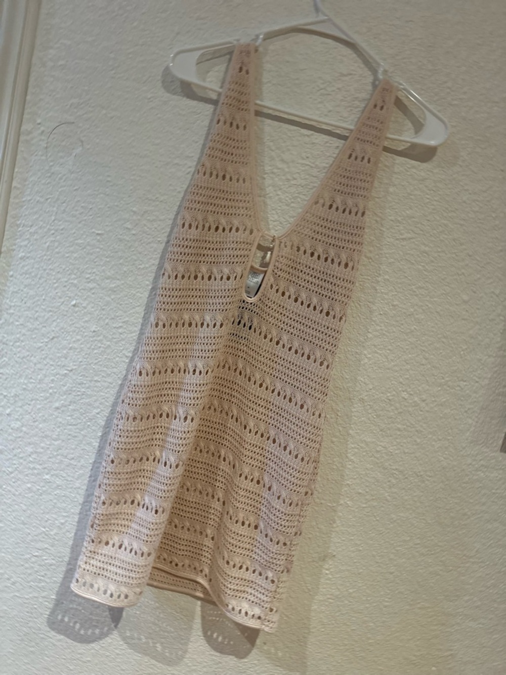 wild fable Crochet Knit Swim Coverup in Light cream color